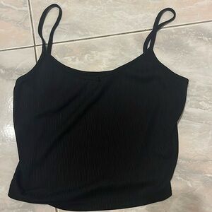 shein black crop tank top size small